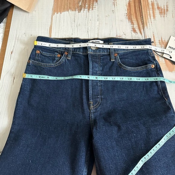 RE/DONE The 90s High Rise Ankle Crop in Dark Rinse Size 29 - Picture 8 of 11